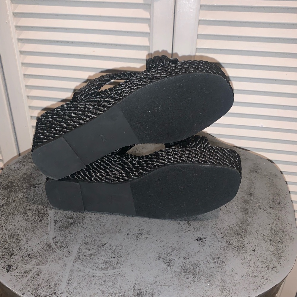 Vaneli Black Woven Women's Platform Sandals Women’s 7.5 - Picture 3 of 8